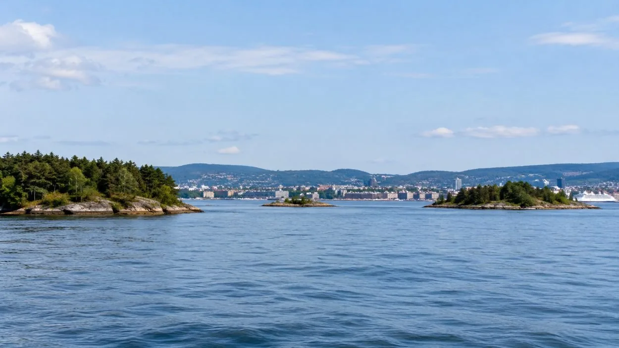 El Oslofjord interior: un puerto en funcionamiento con una fortaleza en medio